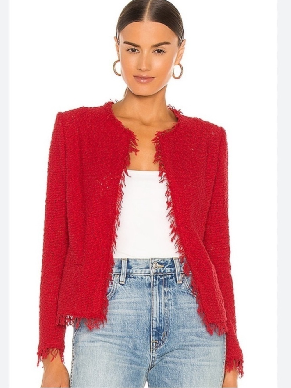 IRO Shavani Jacket in Red Sz 38